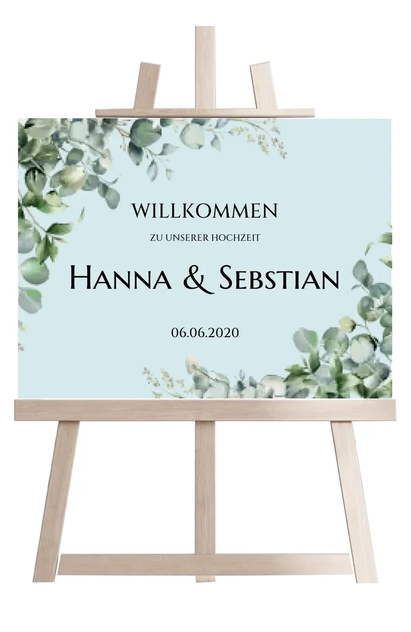 Willkommensposter Hochzeit | Willkommensschild Hochzeit personalisiert mit Namen Datum | Empfang Schild Hochzeit