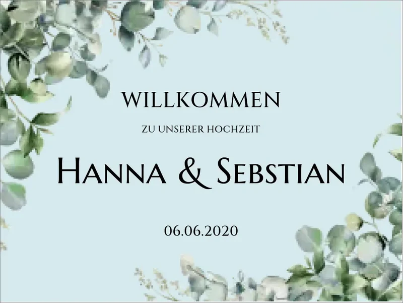 Willkommensposter Hochzeit | Willkommensschild Hochzeit personalisiert mit Namen Datum | Empfang Schild Hochzeit