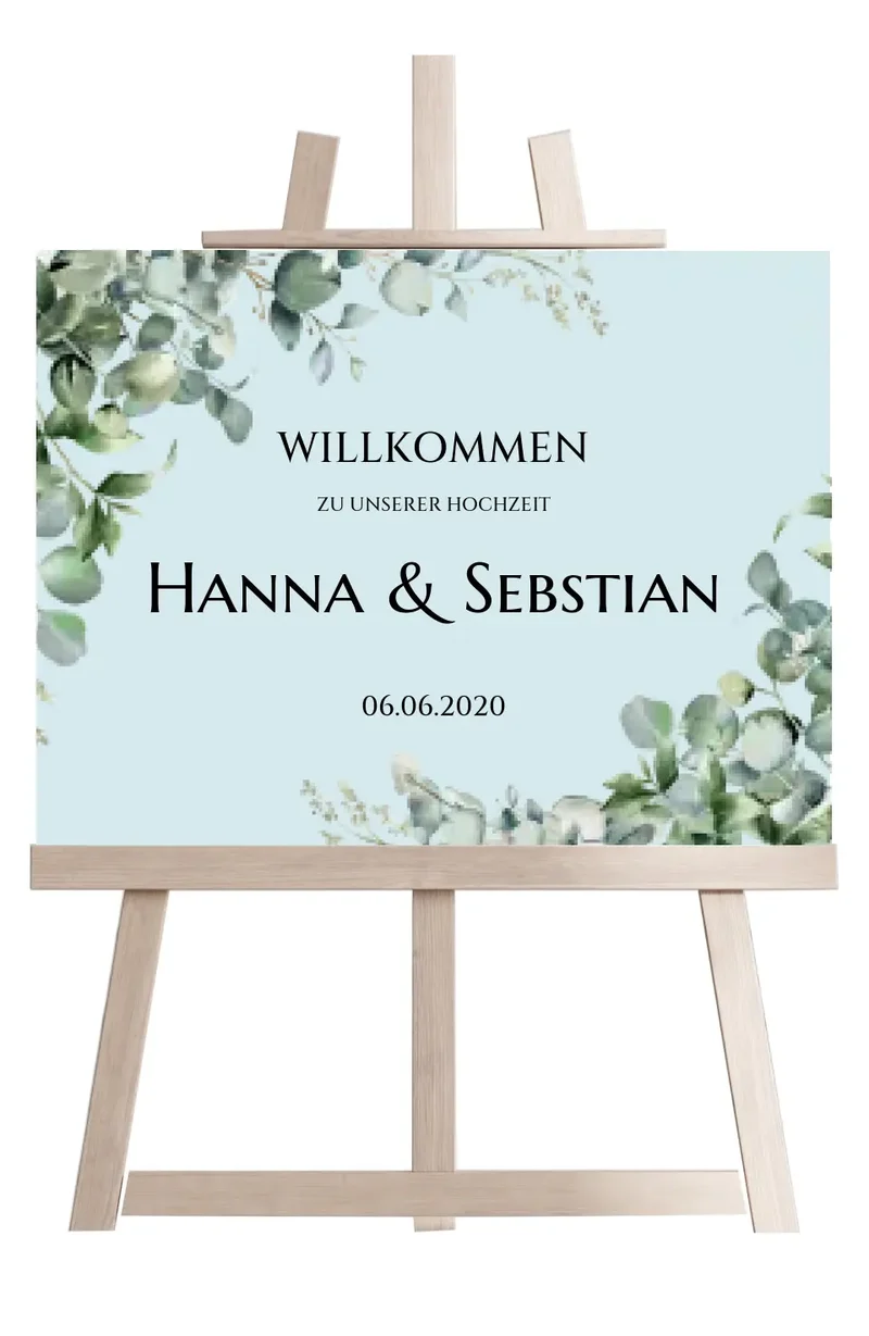 Willkommensposter Hochzeit | Willkommensschild Hochzeit personalisiert mit Namen Datum | Empfang Schild Hochzeit