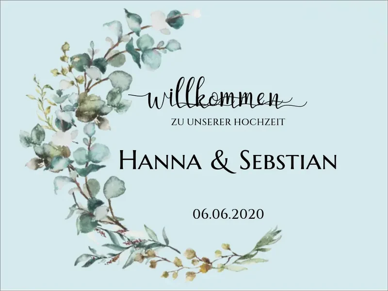 Willkommensposter Hochzeit | Willkommensschild Hochzeit personalisiert mit Namen Datum | Empfang Schild Hochzeit