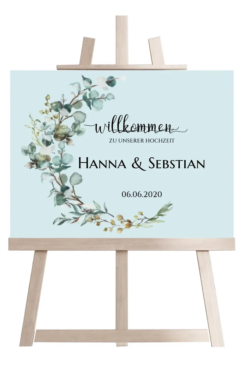 Willkommensposter Hochzeit | Willkommensschild Hochzeit personalisiert mit Namen Datum | Empfang Schild Hochzeit