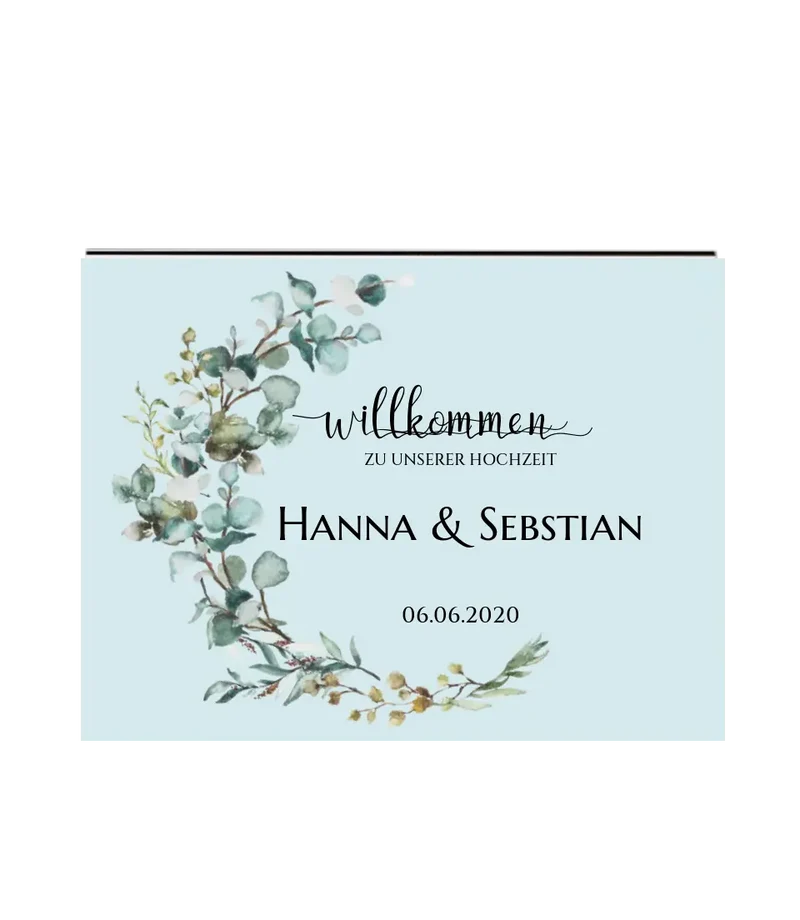 Willkommensposter Hochzeit | Willkommensschild Hochzeit personalisiert mit Namen Datum | Empfang Schild Hochzeit