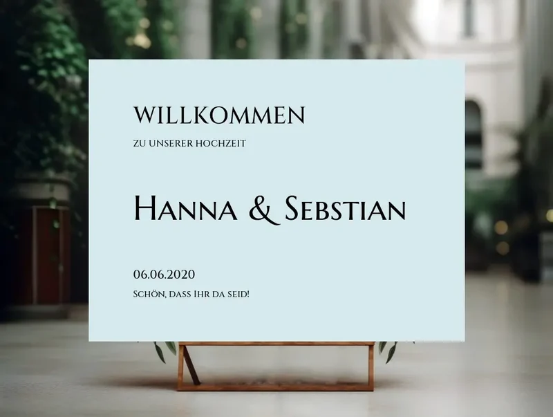 Willkommensposter Hochzeit | Willkommensschild Hochzeit personalisiert mit Namen Datum | Empfang Schild Hochzeit