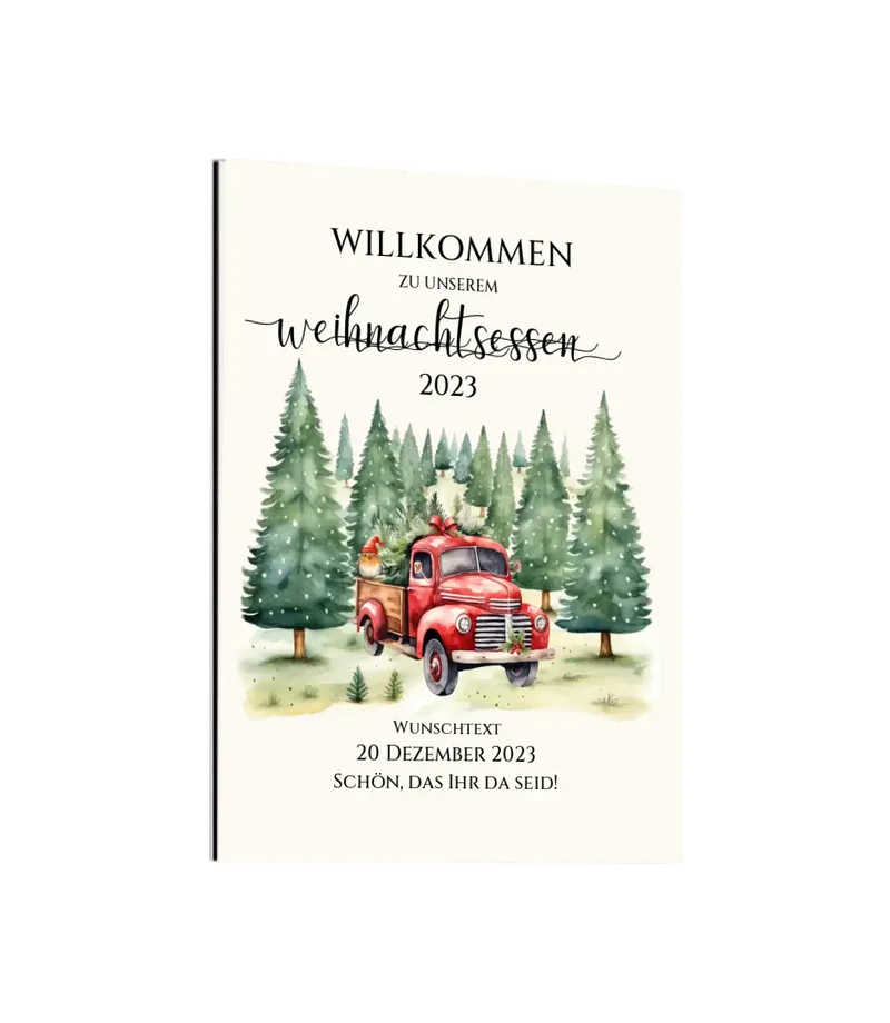 Weihnachtsschild Willkommen mit Tannenbäumen | Weihnachtsposter | Willkommensschild Weihnachten | Einladung Weihnachten | Weihnachten Einladung