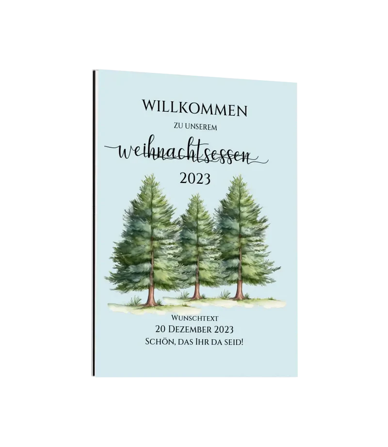 Weihnachtsschild Willkommen mit Tannenbäumen | Weihnachtsposter | Willkommensschild Weihnachten | Einladung Weihnachten Weihnachtsessen
