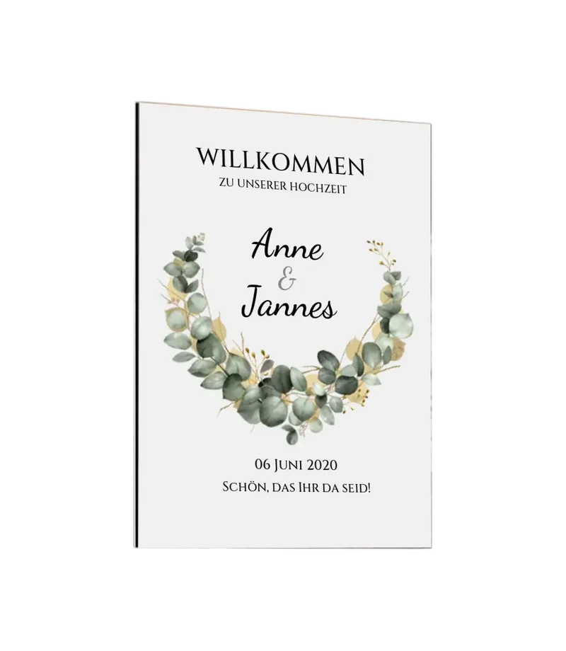 Willkommensposter Hochzeit | Willkommensschild Hochzeit personalisiert mit Namen Datum | Empfang Schild Hochzeit