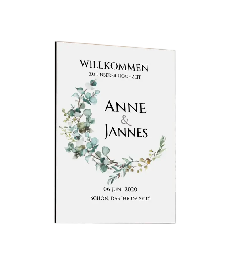 Willkommensposter Hochzeit | Willkommensschild Hochzeit personalisiert mit Namen Datum | Hochzeitsempfang Schild