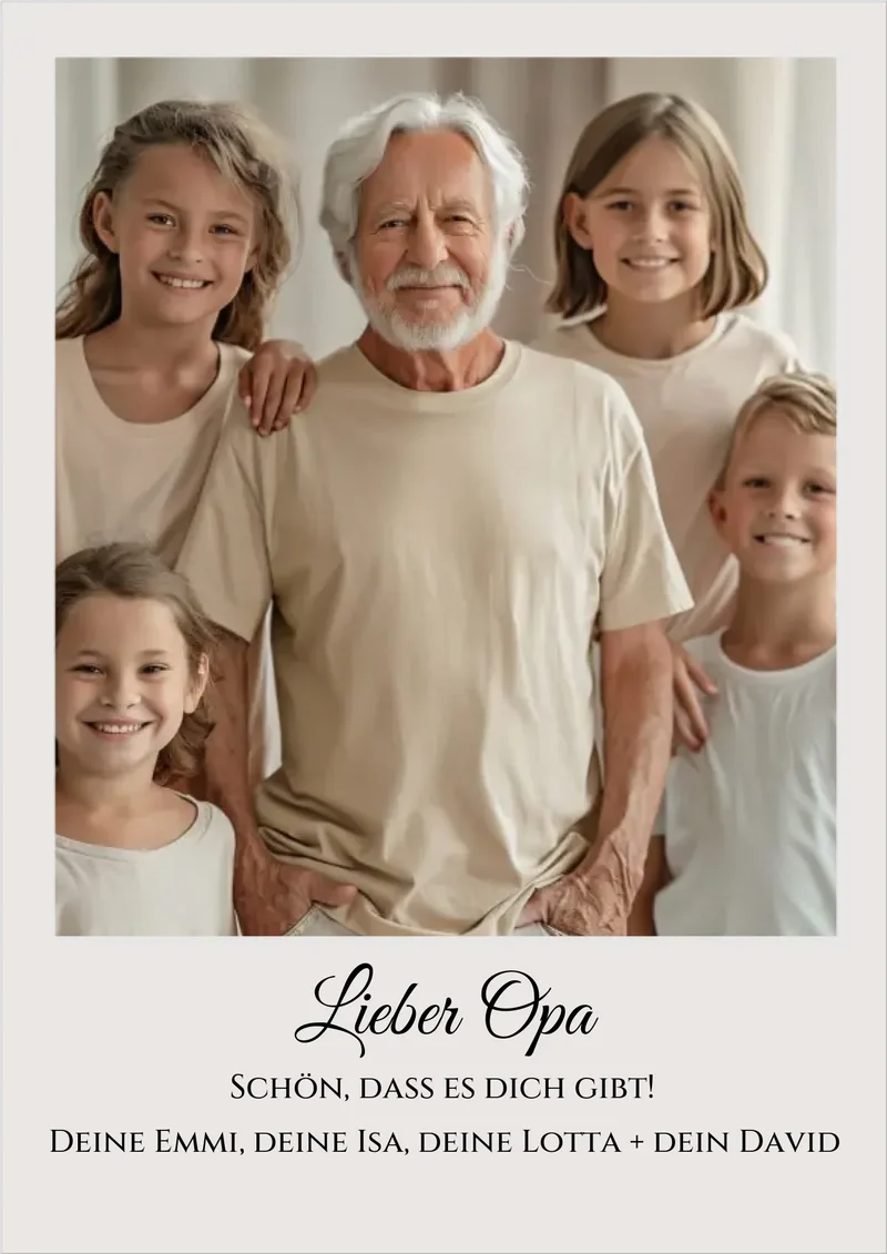 Fotoposter Opa Vatertagsgeschenk, Foto Geschenk Geburtstag Opa von Enkelkinder, Mama, Oma, Schwester