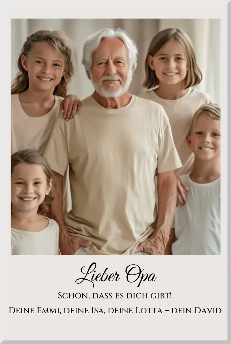 Fotoposter Opa Vatertagsgeschenk, Foto Geschenk Geburtstag Opa von Enkelkinder, Mama, Oma, Schwester