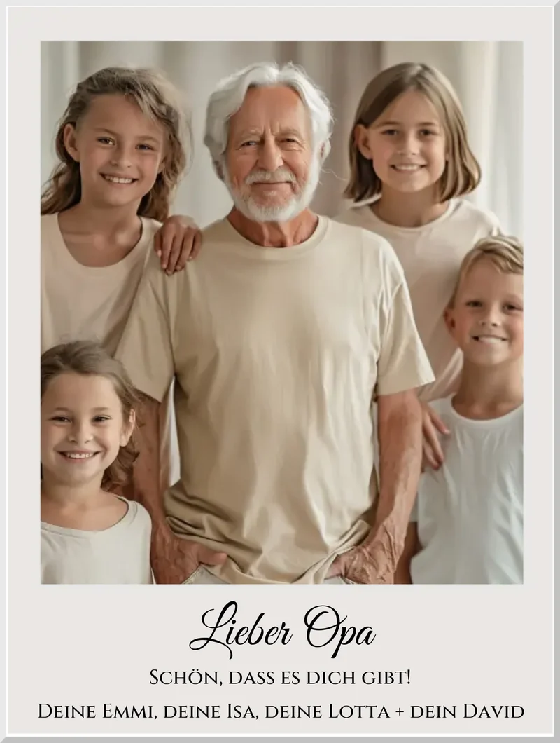 Fotoposter Opa Vatertagsgeschenk, Foto Geschenk Geburtstag Opa von Enkelkinder, Mama, Oma, Schwester