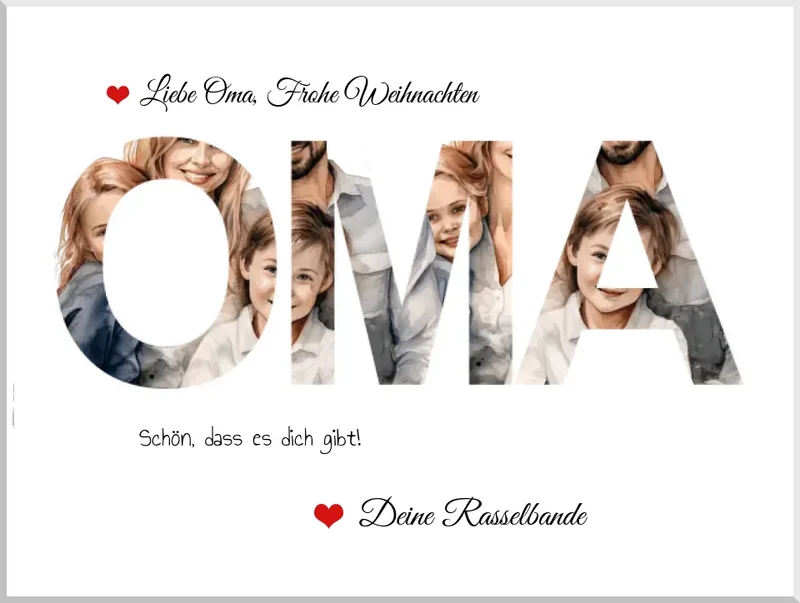 Geschenk Oma personalisiert - Foto Poster Familienbild | Geburtstagsgeschenk, Weihnachtsgeschenk