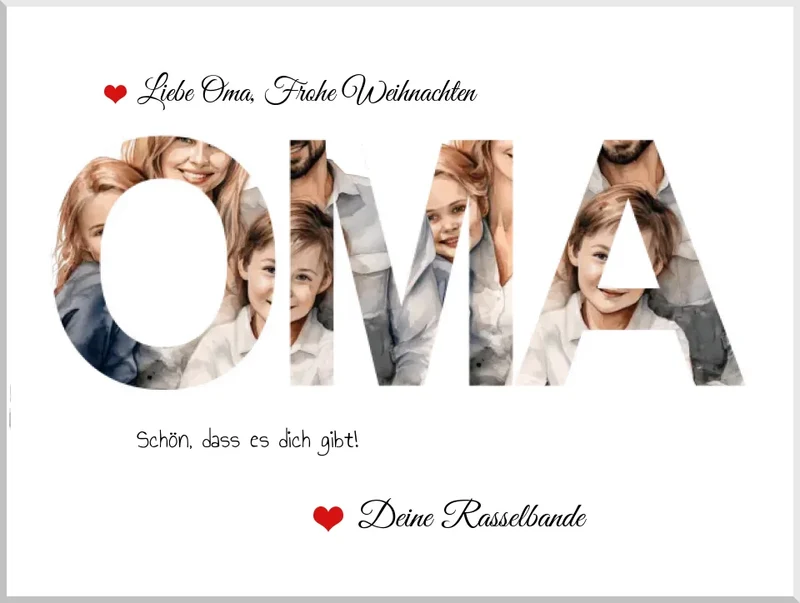 Geschenk Oma personalisiert - Foto Poster Familienbild | Geburtstagsgeschenk, Weihnachtsgeschenk