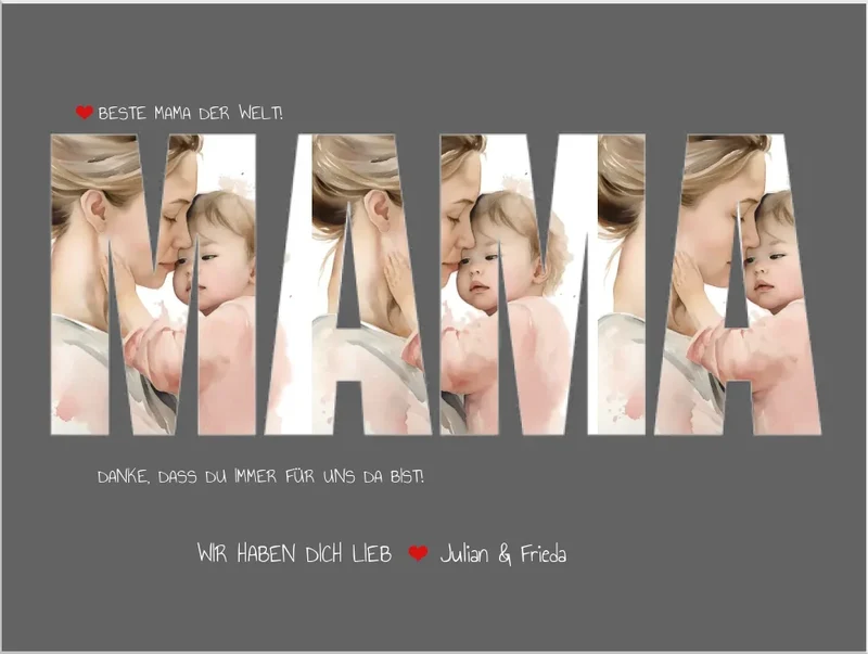 Muttertagsgeschenk personalisiert mit Foto | Geschenk Mama Poster | Geburtstagsgeschenk Mama