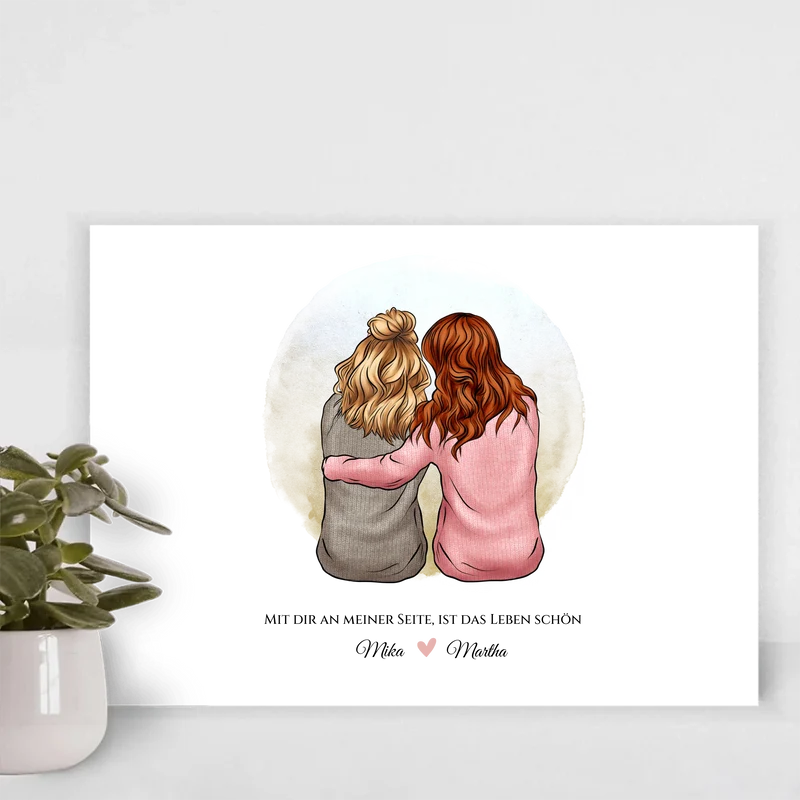 Poster Geschenk für die beste Freundin mit Spruch | Personalisierte Geschenkidee
