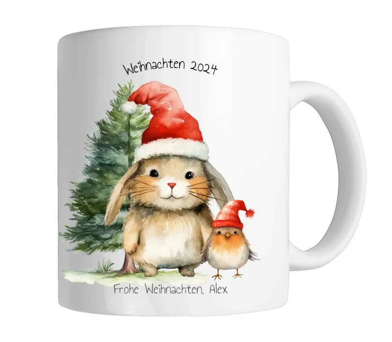 Nilolausgeschenk, Weihnachtsgeschenk - Kindertasse, Kinderbecher personalisiert für Mädchen & Junge mit Name & Text gestalten