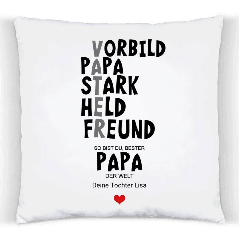 Personalisiertes Kissen "Definition Papa" – Vatertagsgeschenk & Geburtstagsgeschenk