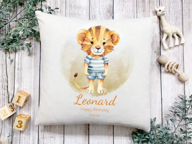 Schulkind 2026 | Einschulung Geschenk Kindertasse Becher Kissen Löwe für Junge & Mädchen personalisiert | Einschulungsgeschenk | Schulbeginn 1. Klasse