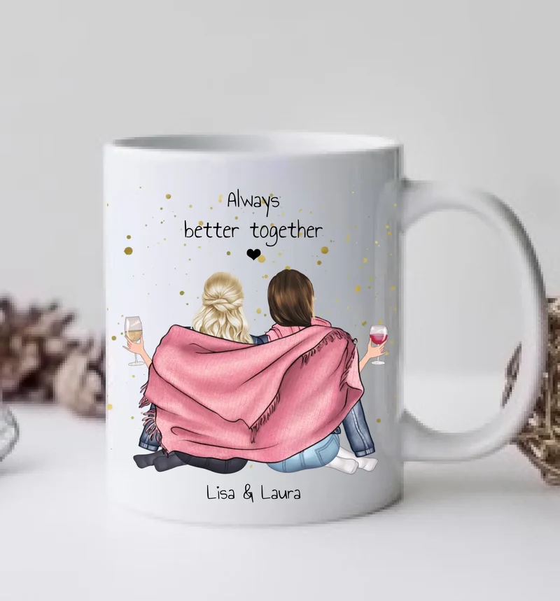 Personalisierte Tasse beste Freundin | Kaffeebecher Geschenk für Freundin | Tasse Frau Geburtstagsgeschenk