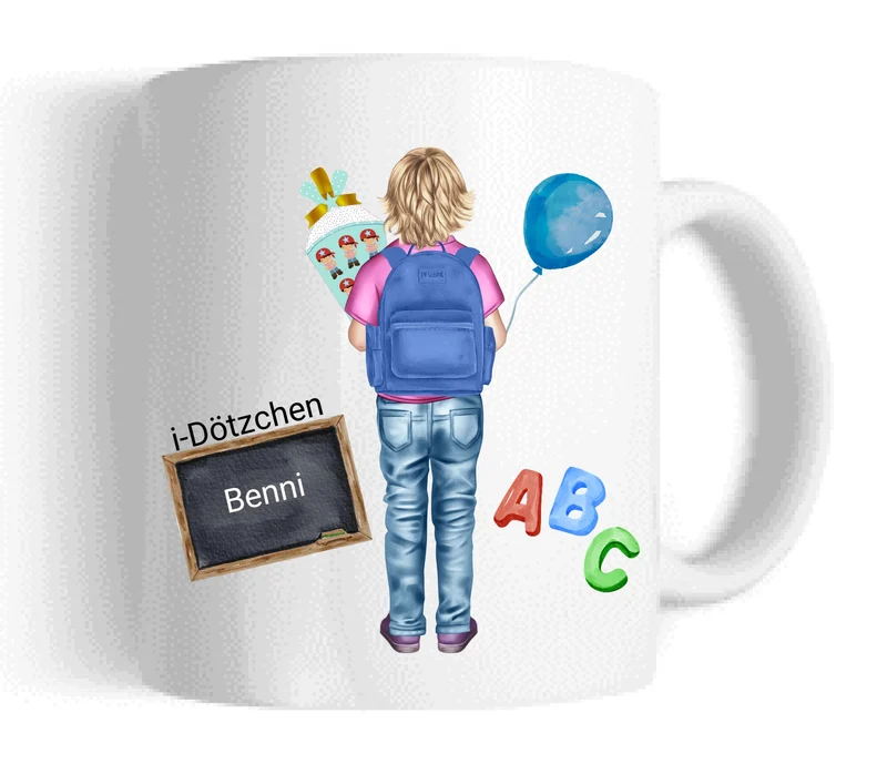 Personalisierte Tassen - Schulkind 2026 -Personalisiertes Geschenk zur Einschulung Tasse für Jungen - Kindertasse Einschulungsgeschenk