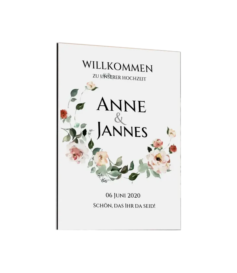 Willkommensposter Hochzeit | Willkommensschild Hochzeit personalisiert mit Namen Datum | Hochzeitsempfang Schild