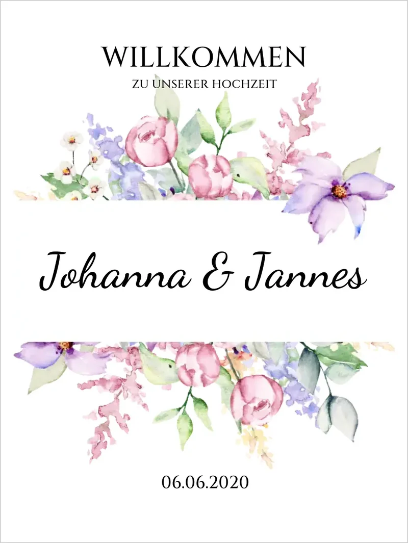 Willkommensposter Hochzeit | Willkommensschild Hochzeit personalisiert | Hochzeitsempfang Tafel