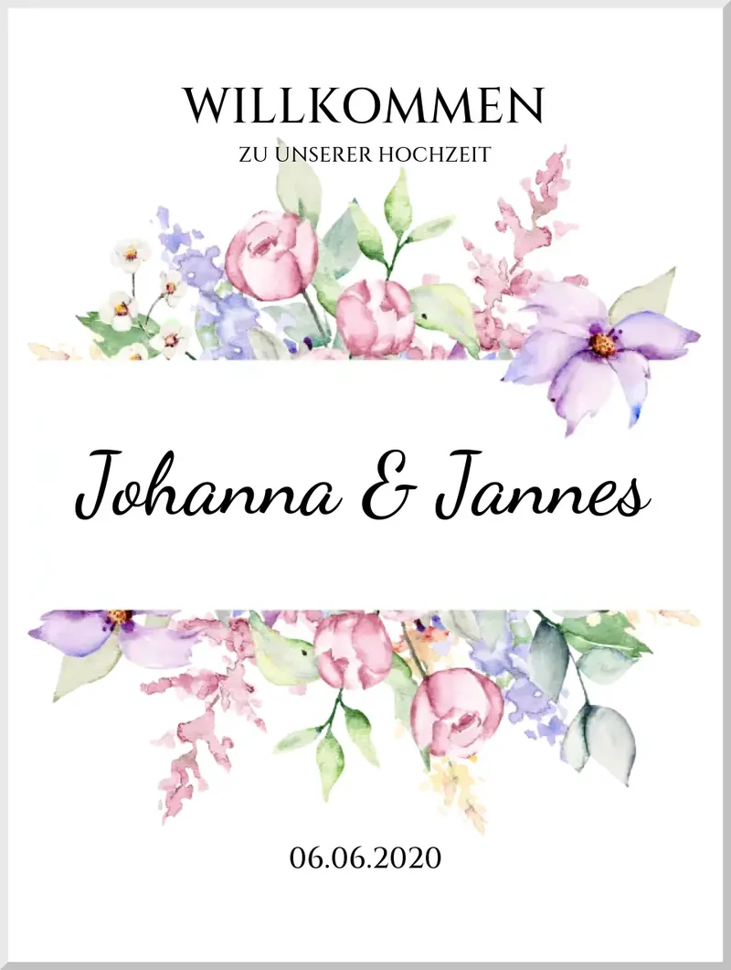 Willkommensposter Hochzeit | Willkommensschild Hochzeit personalisiert | Hochzeitsempfang Tafel