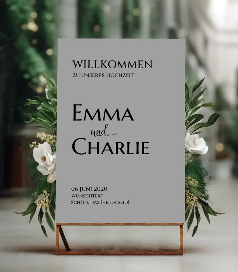 Willkommensposter Hochzeit | Willkommensschild Hochzeit personalisiert | Hochzeitsempfang Tafel