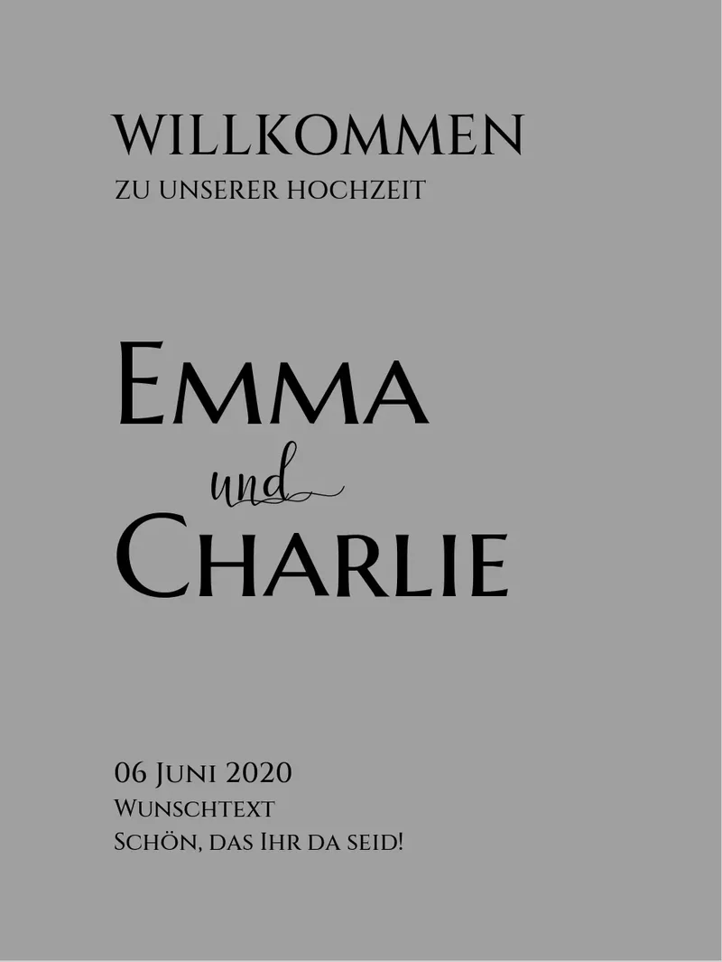 Willkommensposter Hochzeit | Willkommensschild Hochzeit personalisiert | Hochzeitsempfang Tafel