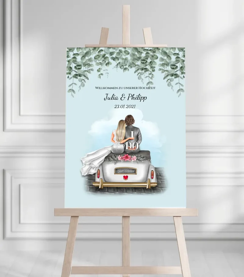 Willkommensposter Hochzeit | Willkommensschild Hochzeit personalisiert | Hochzeitsempfang Tafel