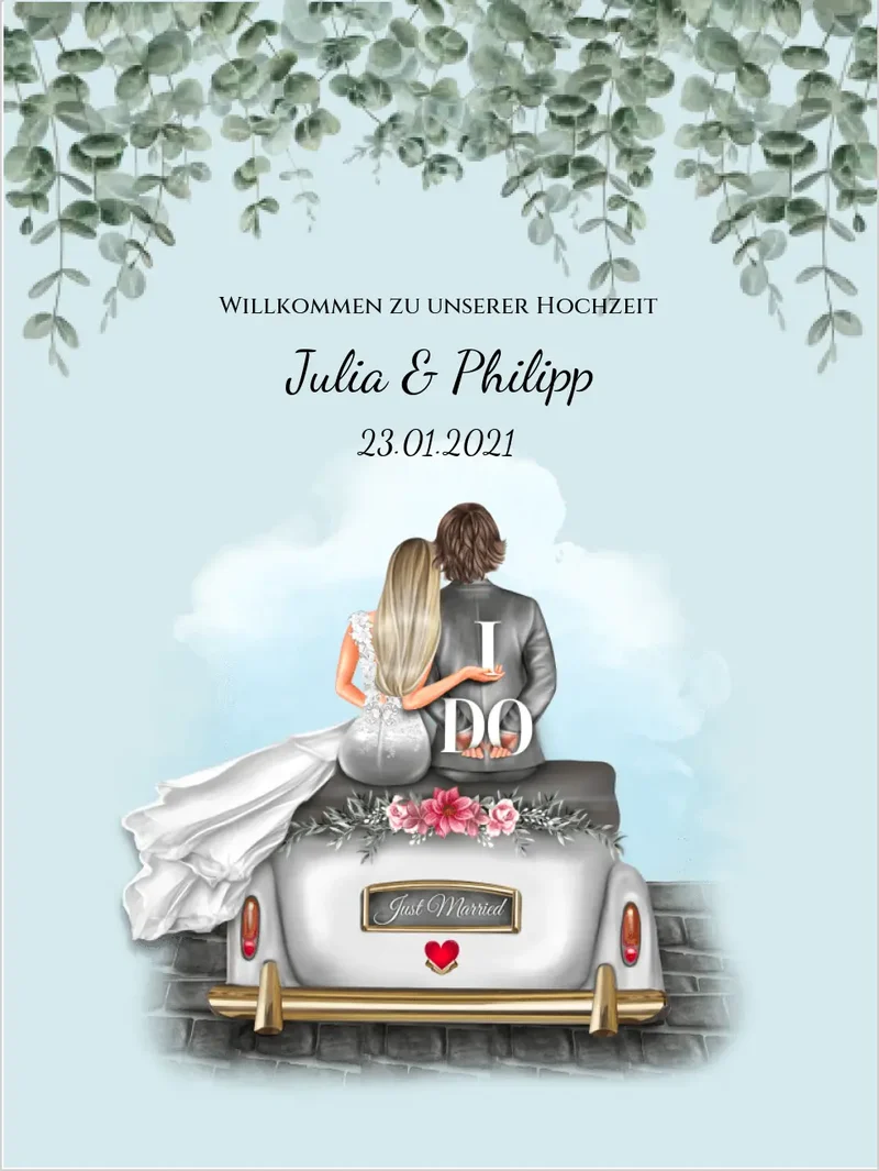 Willkommensposter Hochzeit | Willkommensschild Hochzeit personalisiert | Hochzeitsempfang Tafel