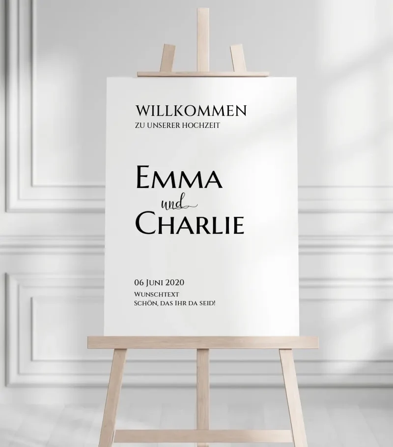 Willkommensposter Hochzeit | Willkommensschild Hochzeit personalisiert | Hochzeitsempfang Tafel