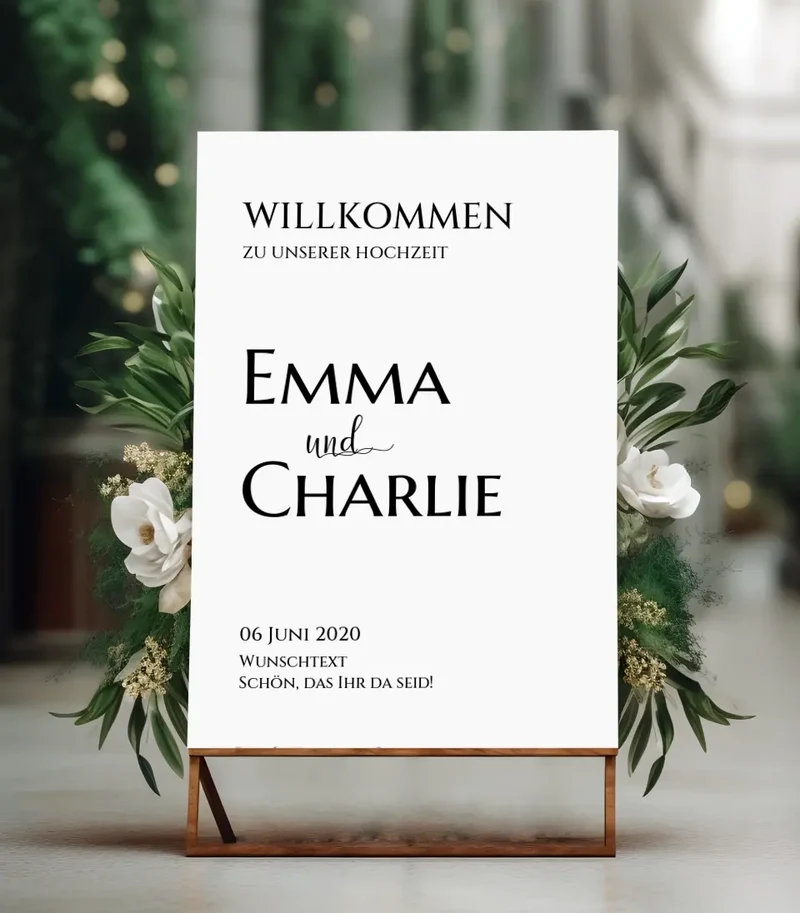 Willkommensposter Hochzeit | Willkommensschild Hochzeit personalisiert | Hochzeitsempfang Tafel