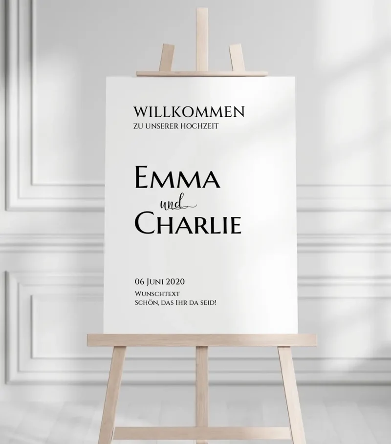 Willkommensposter Hochzeit | Willkommensschild Hochzeit personalisiert | Hochzeitsempfang Tafel
