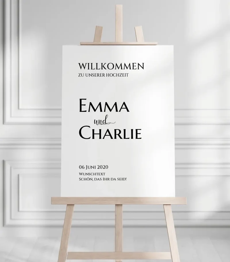 Willkommensposter Hochzeit | Willkommensschild Hochzeit personalisiert | Hochzeitsempfang Tafel