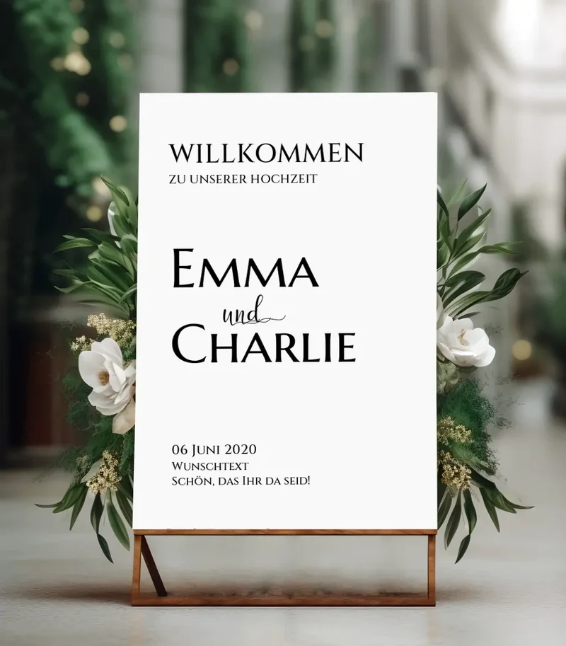 Willkommensposter Hochzeit | Willkommensschild Hochzeit personalisiert | Hochzeitsempfang Tafel
