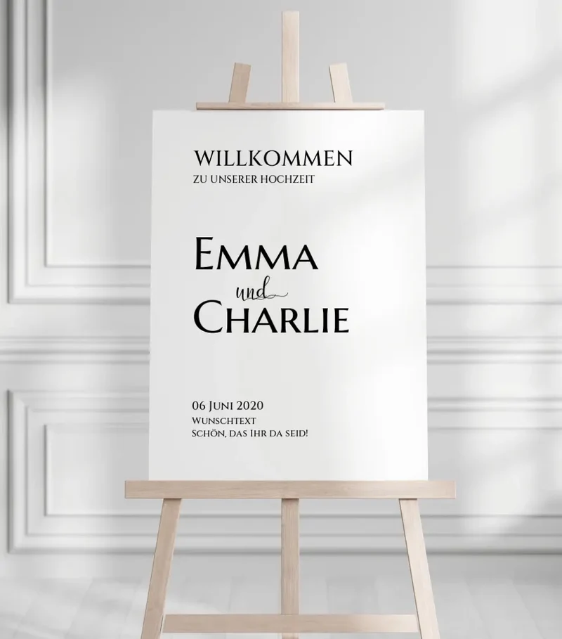 Willkommensposter Hochzeit | Willkommensschild Hochzeit personalisiert | Hochzeitsempfang Tafel