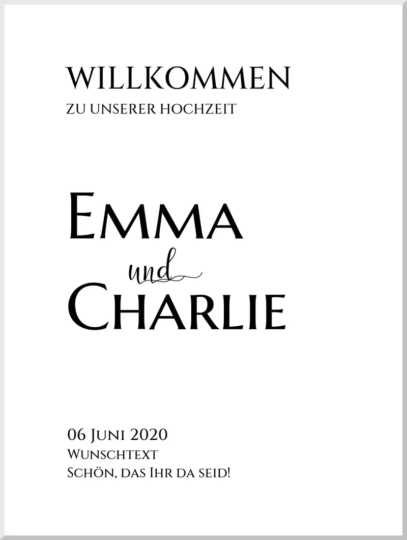 Willkommensposter Hochzeit | Willkommensschild Hochzeit personalisiert | Hochzeitsempfang Tafel