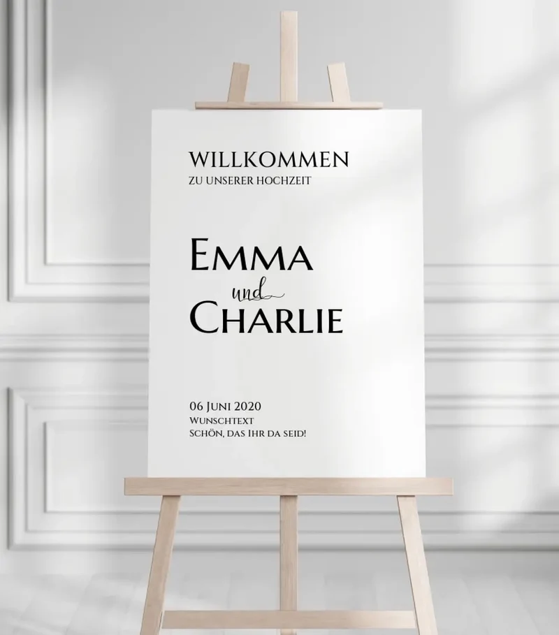 Willkommensposter Hochzeit | Willkommensschild Hochzeit personalisiert | Hochzeitsempfang Tafel