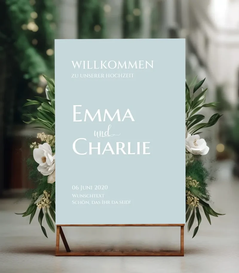 Willkommensposter Hochzeit | Willkommensschild Hochzeit personalisiert | Hochzeitsempfang Tafel