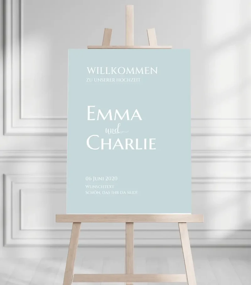 Willkommensposter Hochzeit | Willkommensschild Hochzeit personalisiert | Hochzeitsempfang Tafel