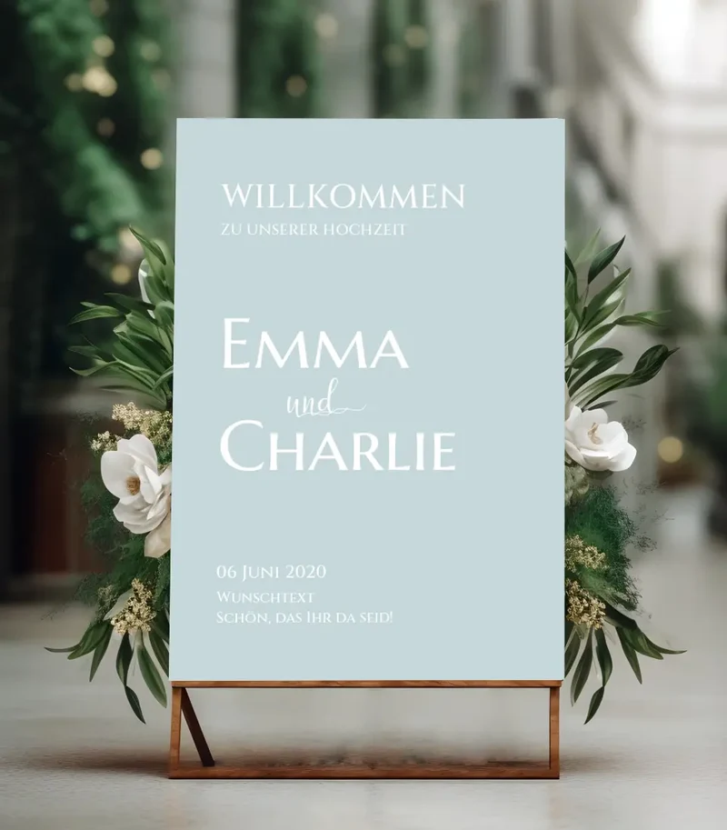 Willkommensposter Hochzeit | Willkommensschild Hochzeit personalisiert | Hochzeitsempfang Tafel