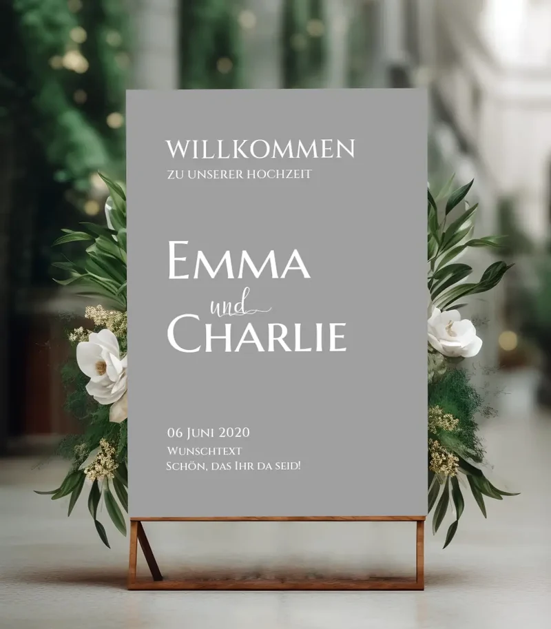 Willkommensposter Hochzeit | Willkommensschild Hochzeit personalisiert | Hochzeitsempfang Tafel