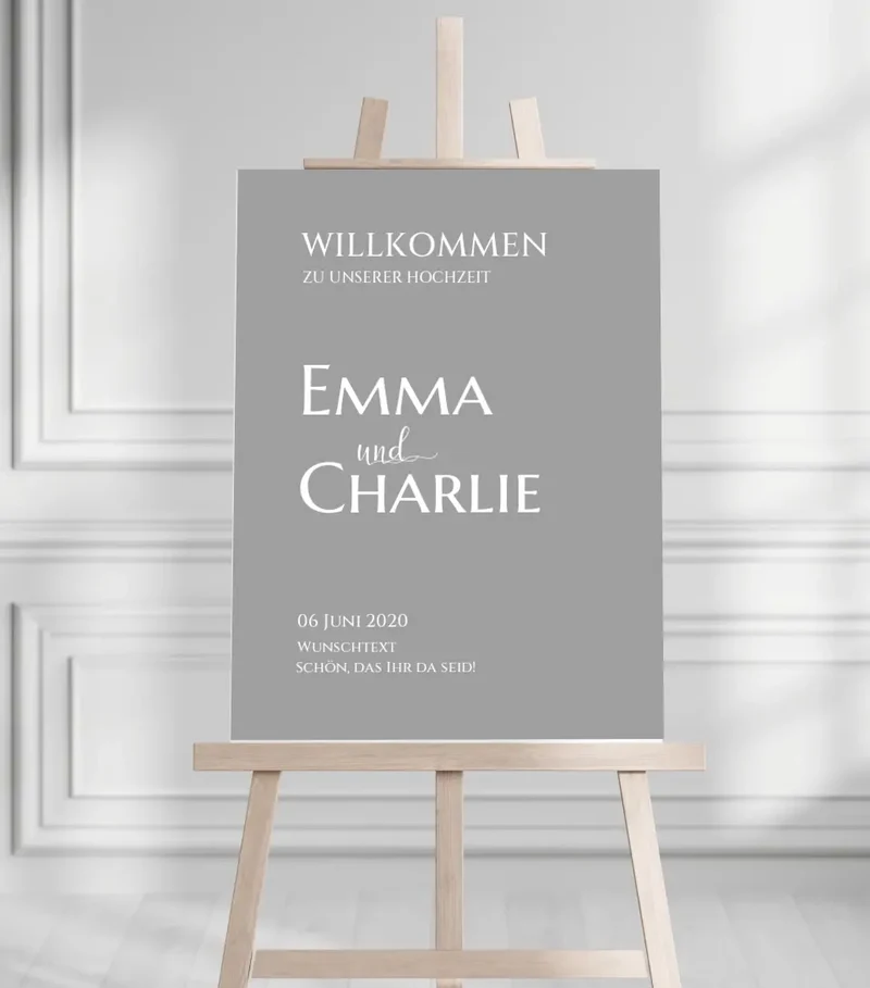 Willkommensposter Hochzeit | Willkommensschild Hochzeit personalisiert | Hochzeitsempfang Tafel