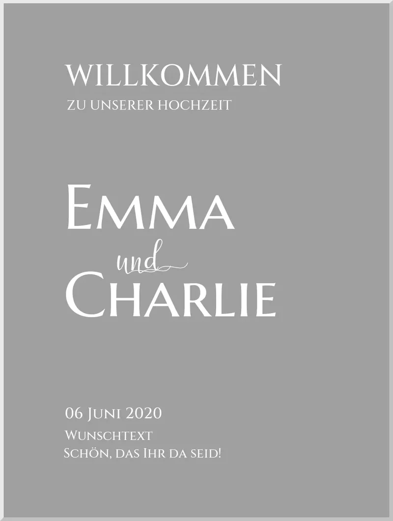 Willkommensposter Hochzeit | Willkommensschild Hochzeit personalisiert | Hochzeitsempfang Tafel