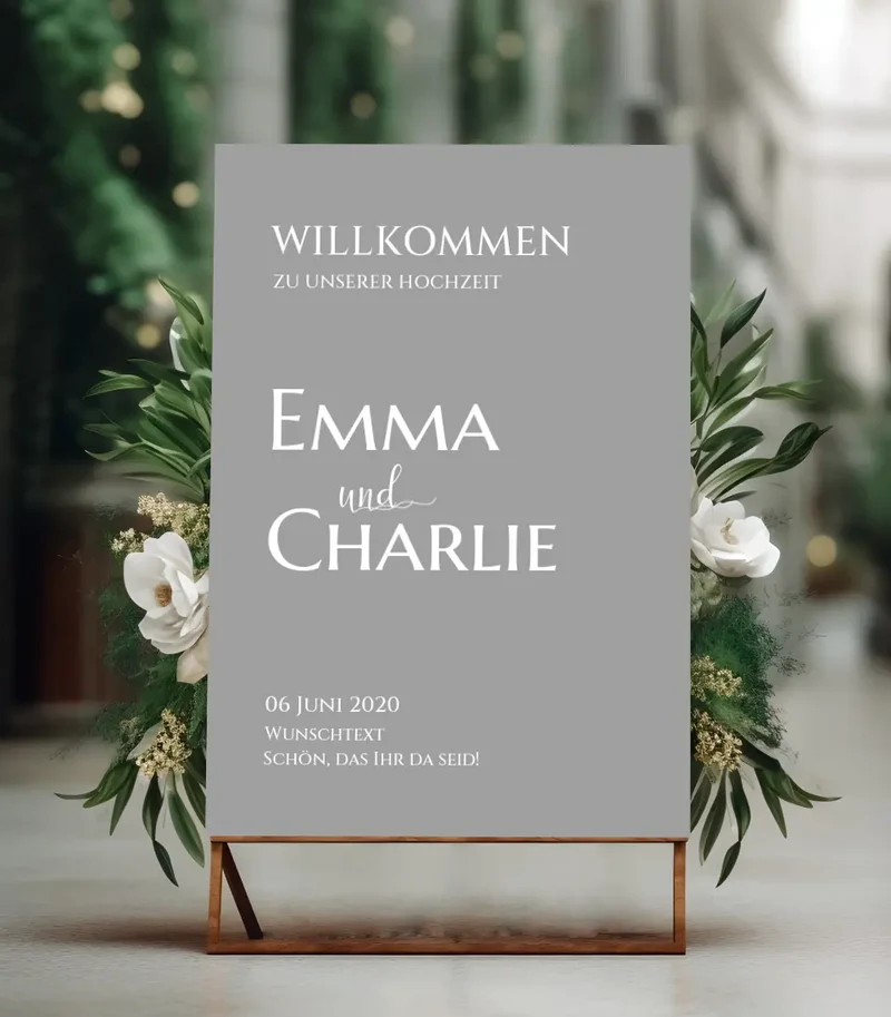 Willkommensposter Hochzeit | Willkommensschild Hochzeit personalisiert | Hochzeitsempfang Tafel