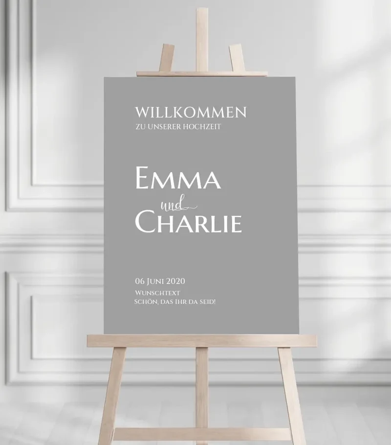 Willkommensposter Hochzeit | Willkommensschild Hochzeit personalisiert | Hochzeitsempfang Tafel