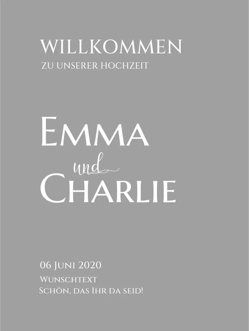 Willkommensposter Hochzeit | Willkommensschild Hochzeit personalisiert | Hochzeitsempfang Tafel
