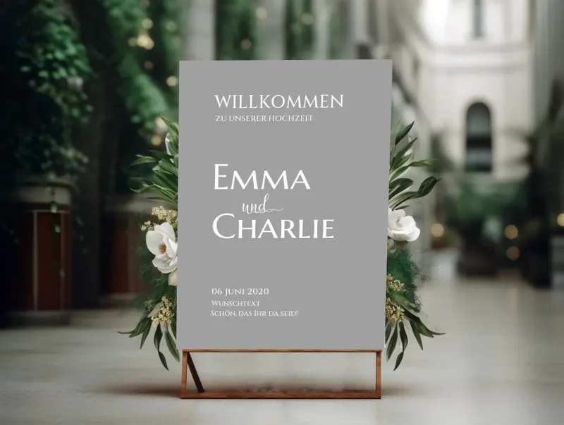 Willkommensposter Hochzeit | Willkommensschild Hochzeit personalisiert | Hochzeitsempfang Tafel