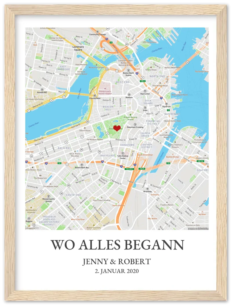 Poster "Wo alles begann Koordinaten" Personalisiertes Stadtkarte Poster | Lieblingsort | Städteposter Map Koordinaten Bild | Umzug