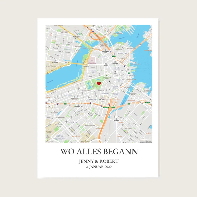 Poster "Wo alles begann Koordinaten" Personalisiertes Stadtkarte Poster | Lieblingsort | Städteposter Map Koordinaten Bild | Umzug